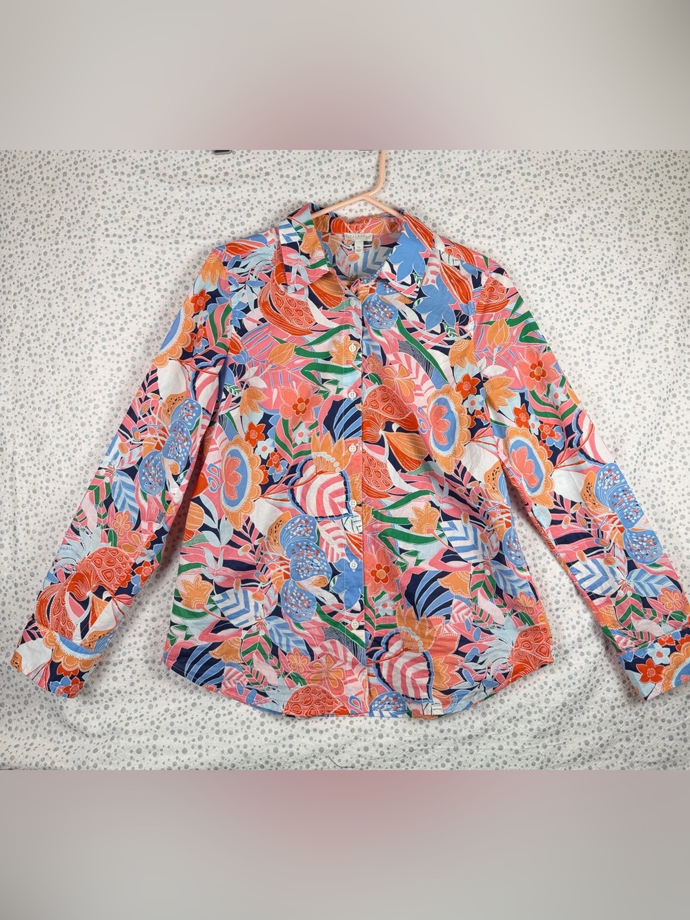 Talbots Multicolor Floral Button-Down Shirt in Pink, Blue, Orange and Green